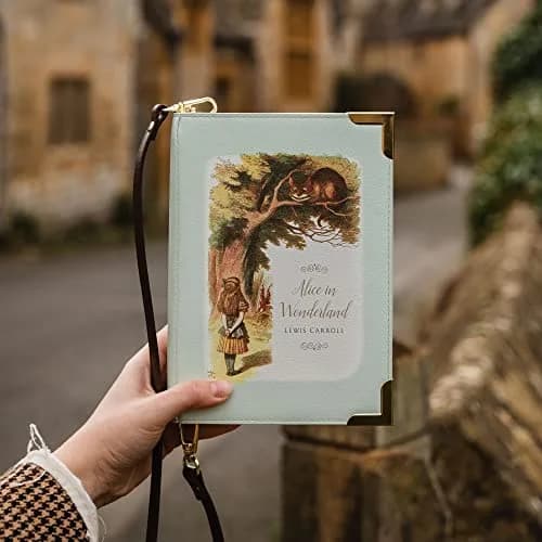 Well Read Alice in Wonderland Large Book Themed Purse for Literary Lovers – Handbag & Crossbody Bag, Faux Leather, 25x19x5cm thumbnail 6