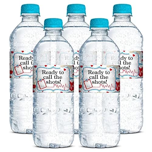 Amanda Creation Nurse Water Bottle Labels 1.75 x 8 Inch Waterproof Vinyl | Graduation Party Decor thumbnail 3