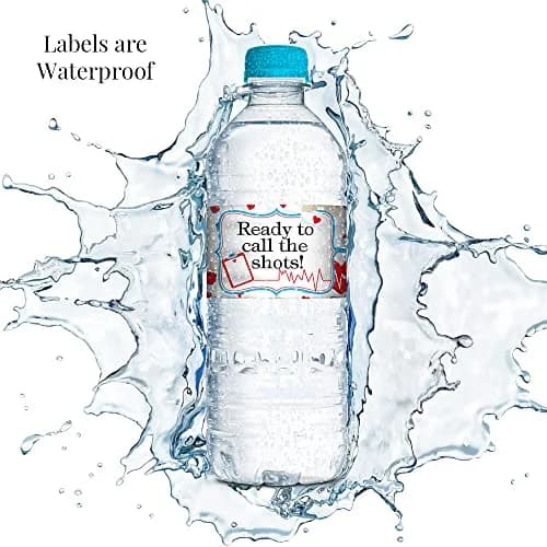 Amanda Creation Nurse Water Bottle Labels 1.75 x 8 Inch Waterproof Vinyl | Graduation Party Decor thumbnail 4