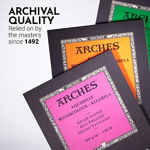 Arches Watercolor Pad, Cold Press, 25cm x 38cm (9x12 inches), 12 Sheets | Professional Art Paper for Watercolor Gouache Ink Acrylic thumbnail 5