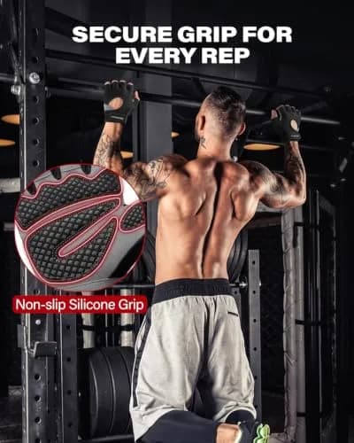 VINSGUIR Workout Gloves for Men and Women, Weight Lifting Gloves with Excellent Grip, Lightweight Gym Gloves for Weightlifting, Cycling, Exercise, Crosstraining, Pull ups, Fitness, Climbing and Rowing (Medium, Black) thumbnail 2