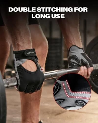 VINSGUIR Workout Gloves for Men and Women, Weight Lifting Gloves with Excellent Grip, Lightweight Gym Gloves for Weightlifting, Cycling, Exercise, Crosstraining, Pull ups, Fitness, Climbing and Rowing (Medium, Black) thumbnail 3