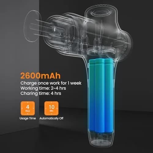 Mebak 3 Deep Tissue Massage Gun with 7 Heads & 5 Speeds | 1.68 lb Lightweight Percussion Massager for Athletes & Pain Relief thumbnail 5