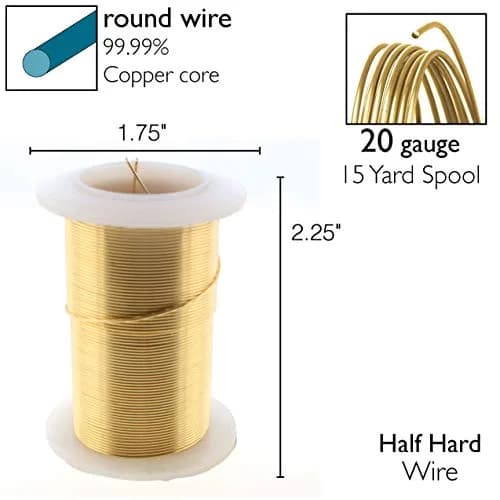 The Beadsmith Copper Jewelry Wire 20 Gauge (0.81 mm) Gold Color, 15 Yd (13.72 m) | Tarnish-Resistant Craft Wire for Jewelry Making thumbnail 4