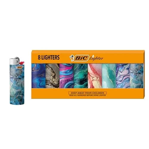 BIC Maxi Pocket Lighter Special Edition Marble Collection 8 Pack | Unique Marble Designs, Reliable & Stylish thumbnail 1