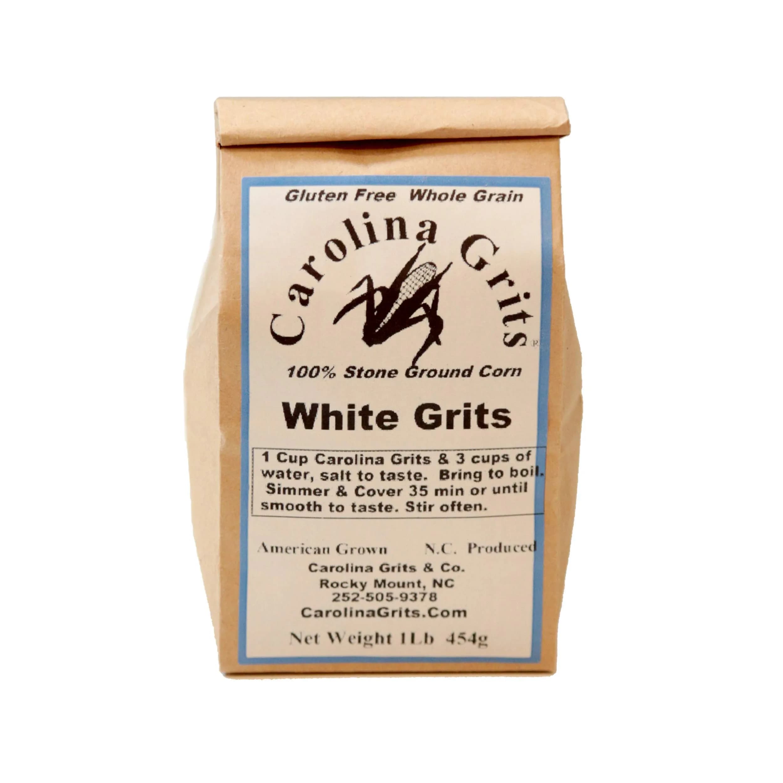 CAROLINA GRITS White Whole Grain Grits 16oz | Gluten Free, Non-GMO, Stone Ground - main product image