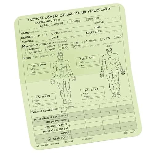 Rite in the Rain All-Weather Combat Card 6" x 5" | Weatherproof Tactical Casualty Care Card thumbnail 1