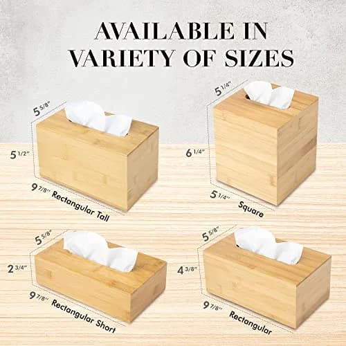 JUSK Design Tissue Box Holder - Modern, Minimalist, Durable Wooden Bamboo Square | Easy Refill thumbnail 5