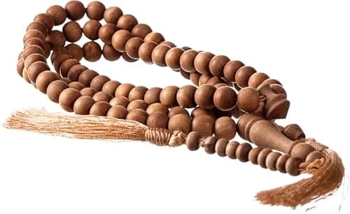 Nusantara Shop Sandalwood Tasbih 99 Beads 8mm | Natural Wood Islamic Prayer Beads for Meditation & Dhikr thumbnail 1
