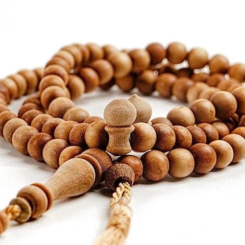 Nusantara Shop Sandalwood Tasbih 99 Beads 8mm | Natural Wood Islamic Prayer Beads for Meditation & Dhikr thumbnail 4