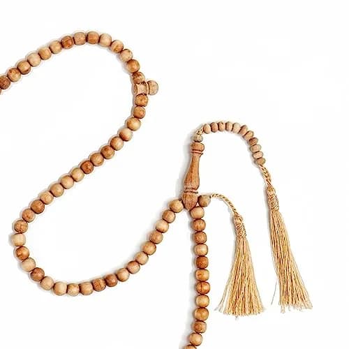 Nusantara Shop Sandalwood Tasbih 99 Beads 8mm | Natural Wood Islamic Prayer Beads for Meditation & Dhikr thumbnail 6