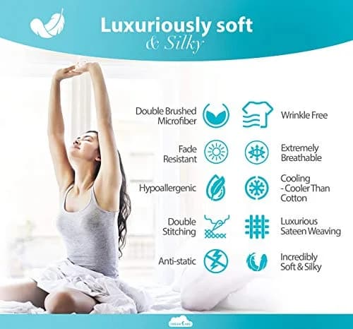 DREAMCARE King Fitted Sheet Only - Extra Deep Pocket Microfiber Bed Sheet in Black thumbnail 5