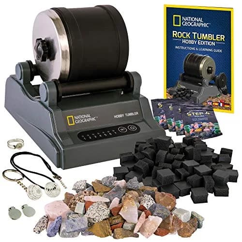 Blue Marble Hobby Rock Tumbler Kit for Kids & Beginners | Gemstone Polisher with GemFoam, 1/2 lb Rocks, All-in-One Science Kit thumbnail 1