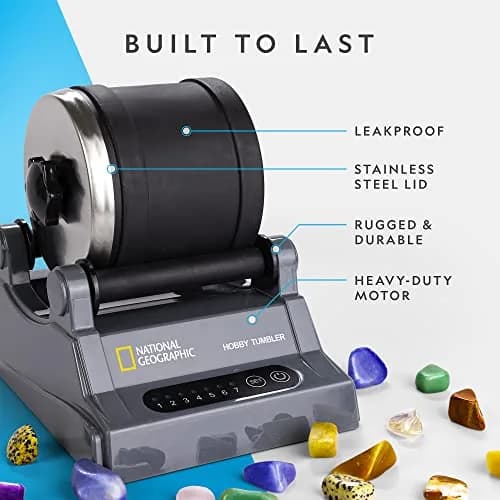 Blue Marble Hobby Rock Tumbler Kit for Kids & Beginners | Gemstone Polisher with GemFoam, 1/2 lb Rocks, All-in-One Science Kit thumbnail 4