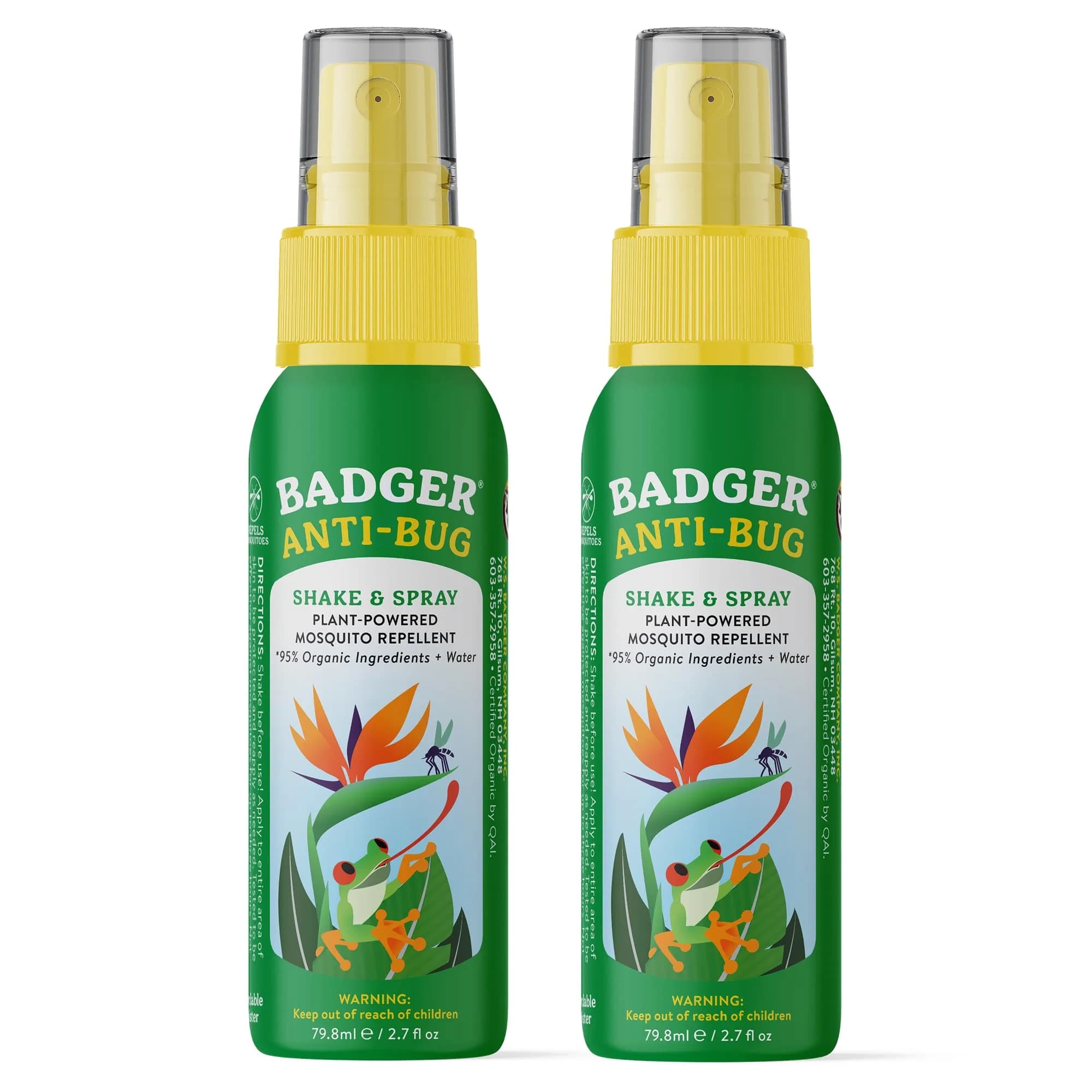 Badger Bug Spray, Family Friendly All Natural Mosquito Repellent 207ml (6.7 Fl Oz) | Repels Bugs for 3 Hours — Bug Spray / 2.7 Fl Oz