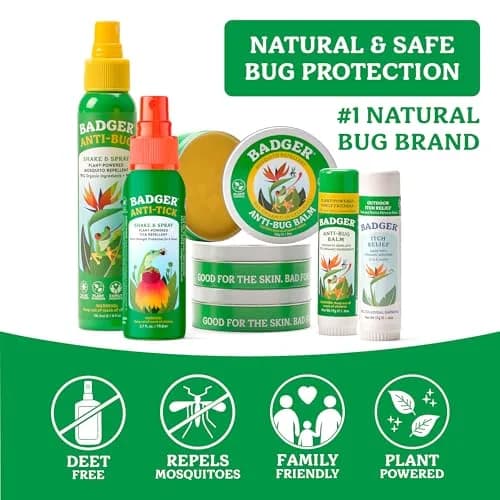 Badger Bug Spray, 3-Hour DEET-Free Mosquito Repellent, Family Friendly, Citronella & Organic Essential Oils, Natural & Vegan Insect Repellent Spray for Travel, 156 ml (5.4 fl oz) 2-Pack | EPA Exempt, 3-Hour Protection thumbnail 4
