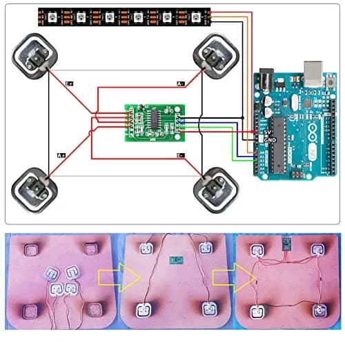 DIYmalls Load Cell 50kg Half Bridge Strain Gauge Weight Sensor HX711 Module | 4pcs Load Cell 50kg + 1pcs HX711 Module thumbnail 3