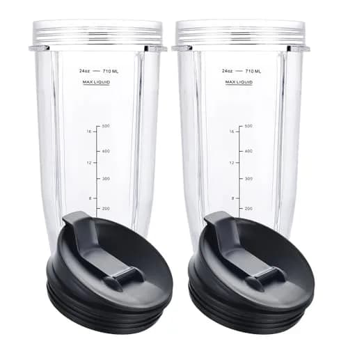 WWjiuyue 24oz Blender Cups with Sip & Seal Lids, 2-Pack | Compatible with Ninja Auto IQ Series BL480 BL481 BL482 BL490 BL640 BL680 BL450 thumbnail 1