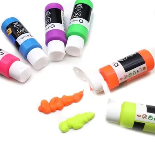 Artecho Neon Acrylic Paint Set 6 x 59ml | Vibrant Fluorescent Colors for Art & Crafts thumbnail 5
