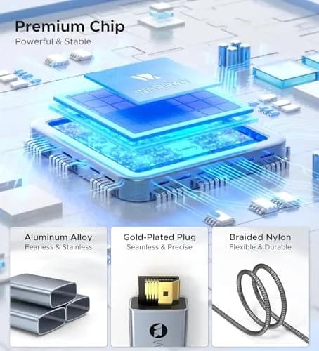 Warrky USB C to HDMI Cable 6FT (1.83m) | 4K@60Hz High-Speed Thunderbolt 3/4 Compatible thumbnail 6