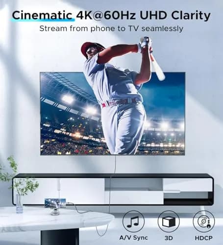 Warrky USB C to HDMI Cable 6FT (1.83m) | 4K@60Hz High-Speed Thunderbolt 3/4 Compatible thumbnail 2