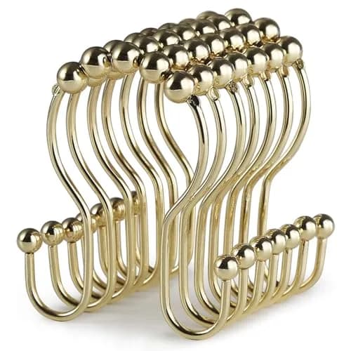 Goowin Shower Curtain Hooks, 12 Pcs Stainless Steel Gold | Rust Proof, Smooth Sliding, Elegant Design thumbnail 1