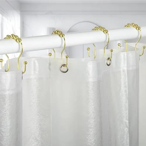 Goowin Shower Curtain Hooks, 12 Pcs Stainless Steel Gold | Rust Proof, Smooth Sliding, Elegant Design thumbnail 3