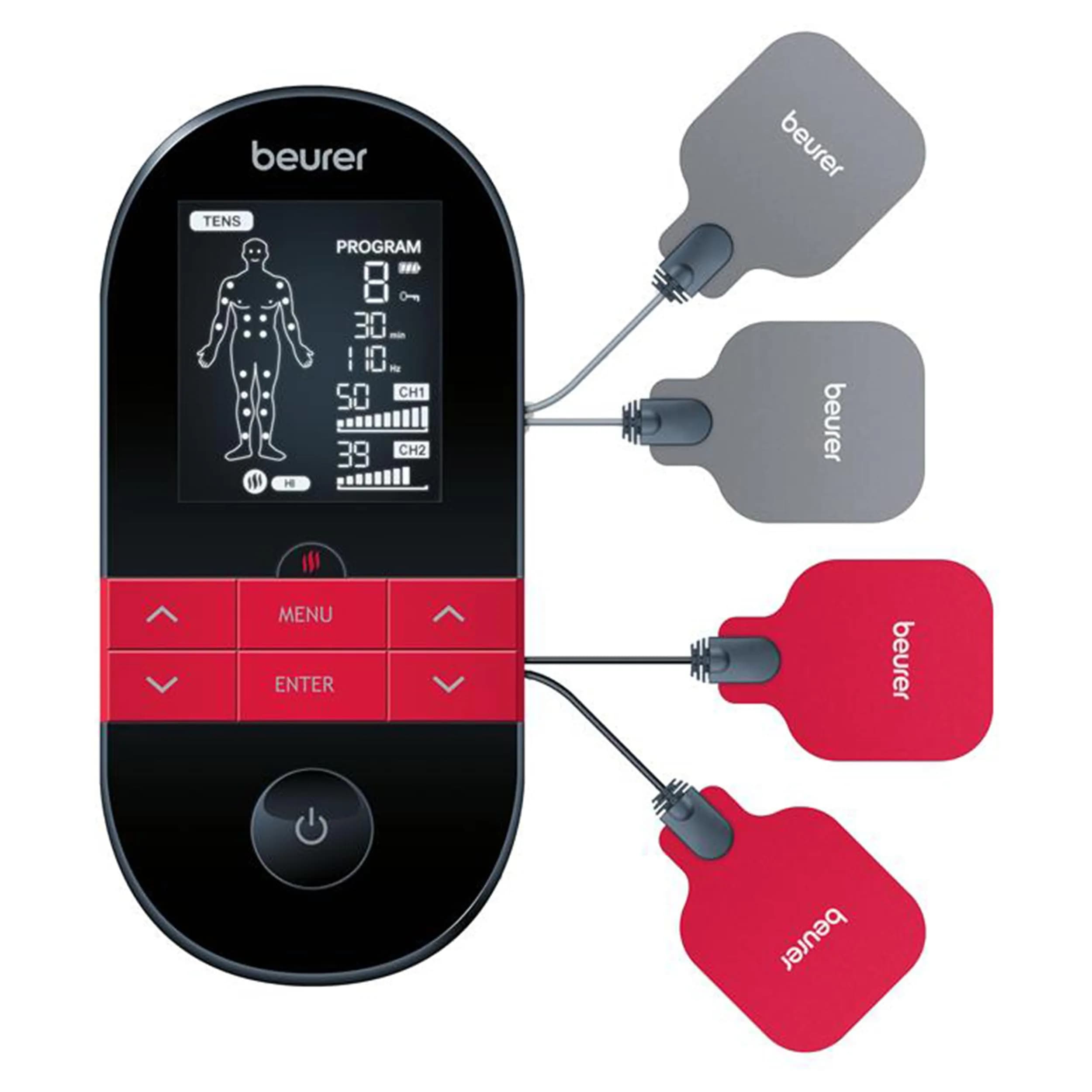 Beurer EM59 Digital 3-in-1 TENS Unit, EMS & Heat Therapy with 64 Applications | 190g (6.7 oz) - main product image