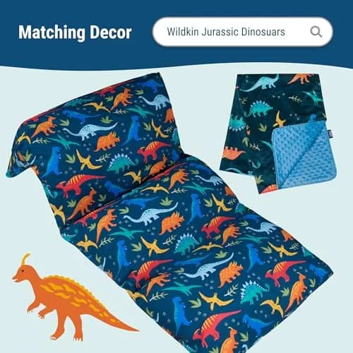 Wildkin Jurassic Dinosaurs 4-Piece Toddler Bed in a Bag Set - 132cm x 71cm (52" x 28") | OEKO-TEX Certified Cotton Comforter & Sheets thumbnail 5