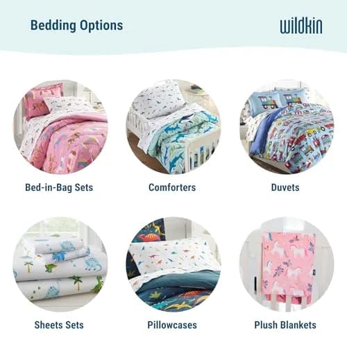 Wildkin Jurassic Dinosaurs 4-Piece Toddler Bed in a Bag Set - 132cm x 71cm (52" x 28") | OEKO-TEX Certified Cotton Comforter & Sheets thumbnail 7