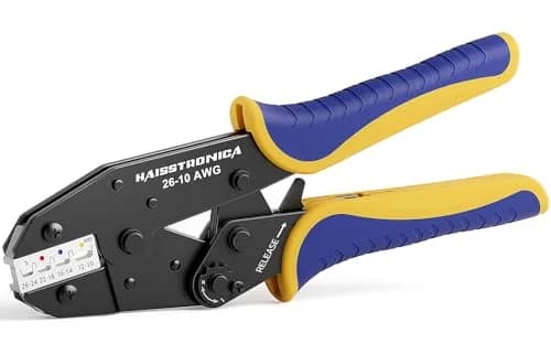haisstronica Crimping Tool for Heat Shrink Connectors, AWG 26-10 | Precise Ratchet, Ergonomic Handle, 12-Month Warranty thumbnail 1