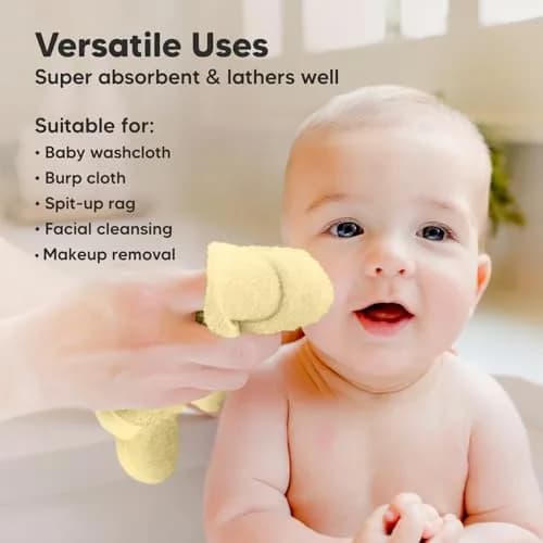 KeaBabies Baby Washcloths 6-Pack | Ultra-Soft Bamboo Face & Body Cloths for Newborns & Toddlers thumbnail 6