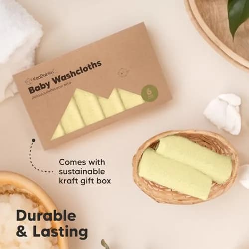KeaBabies Baby Washcloths 6-Pack | Ultra-Soft Bamboo Face & Body Cloths for Newborns & Toddlers thumbnail 7
