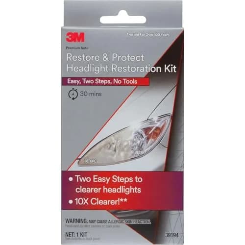 3M Headlight Restoration Kit with Clear Coat Wipes, Sanding Discs & Foam Pad | 1 Kit thumbnail 1