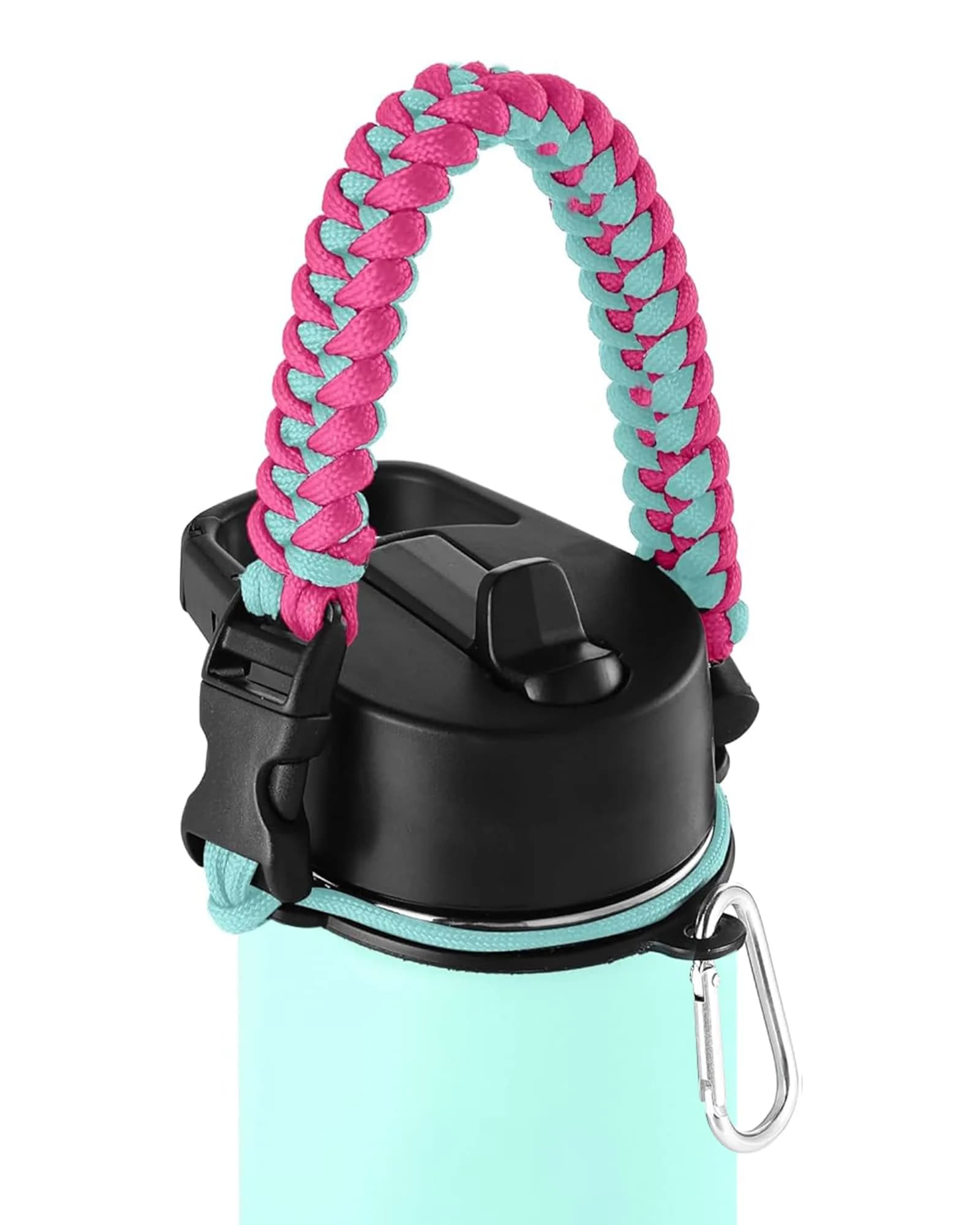 IRON °FLASK Paracord Handle for Wide Mouth Water Bottles with Survival Tools - Bubble Gum