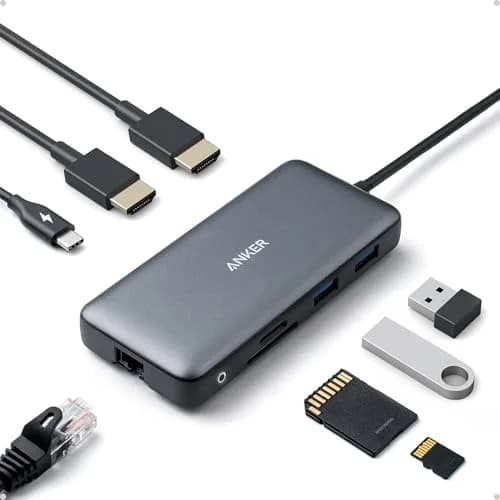 Anker 8-in-1 USB C Hub Dual Monitor Docking Station 4K HDMI | Expands Laptop Connectivity thumbnail 1