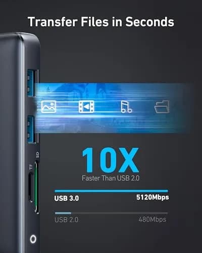 Anker 8-in-1 USB C Hub Dual Monitor Docking Station 4K HDMI | Expands Laptop Connectivity thumbnail 7