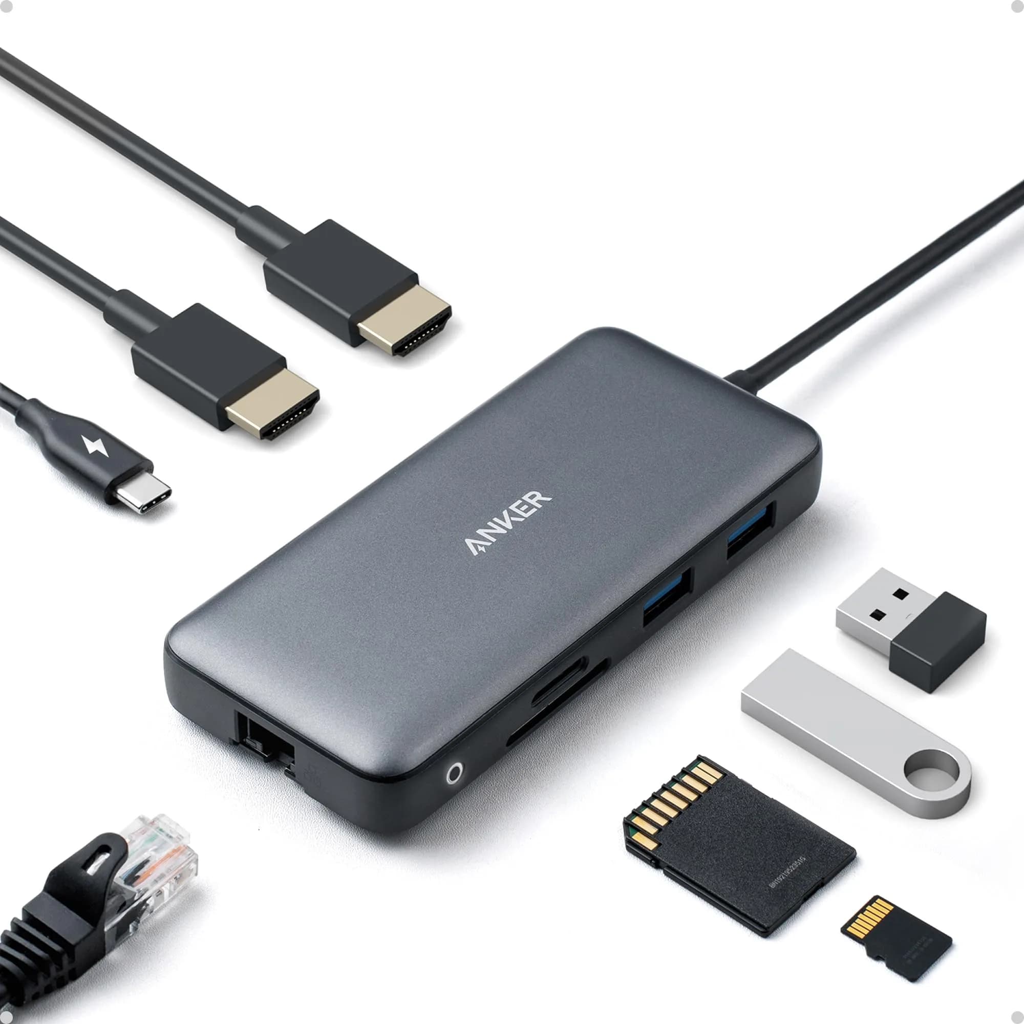 Anker 8-in-1 USB C Hub Dual Monitor Docking Station 4K HDMI | Expands Laptop Connectivity - main product image