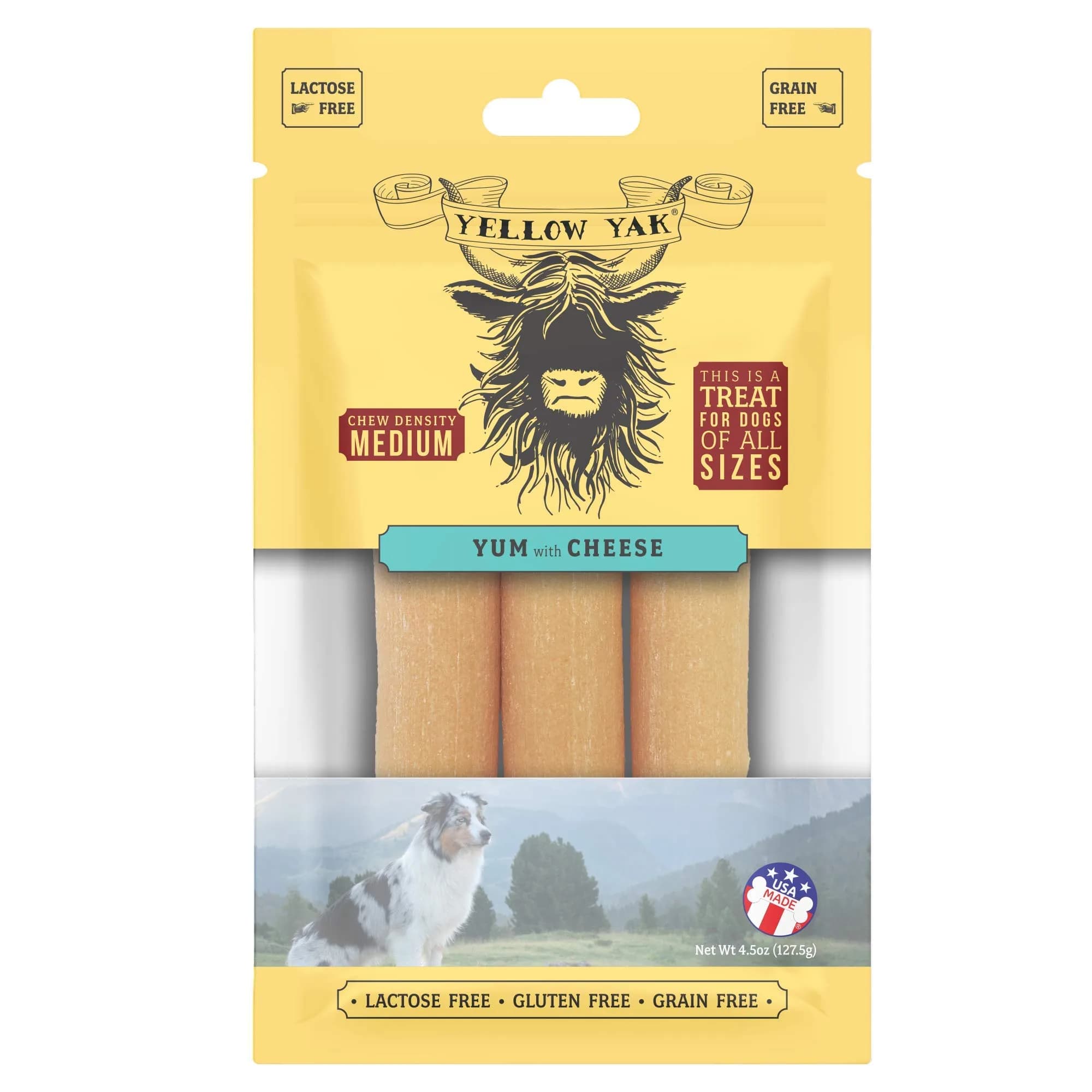 Yellow Yak Yum with Cheese Dog Treats 1 Ounce | Natural, Lactose & Gluten Free - main product image