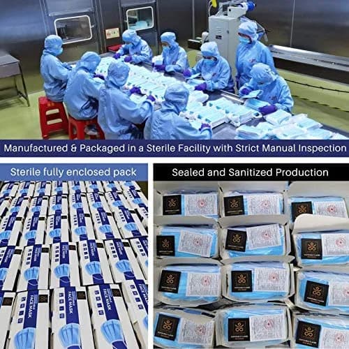Samadhaan 3-Layer Disposable Face Masks, 50 Count (Blue) | Breathable Filtration for Daily Use thumbnail 6