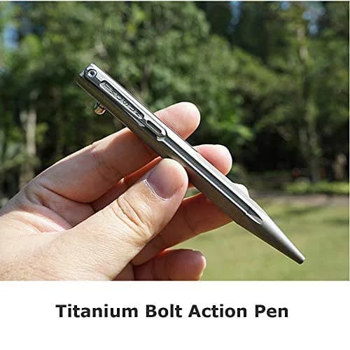 Hamans Bolt Action Pen Titanium Ballpoint Pen 120mm | Compact, Refillable, Grey thumbnail 6