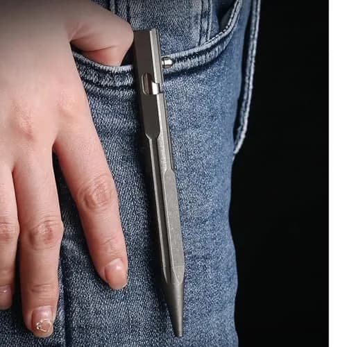Hamans Bolt Action Pen Titanium Ballpoint Pen 120mm | Compact, Refillable, Grey thumbnail 8