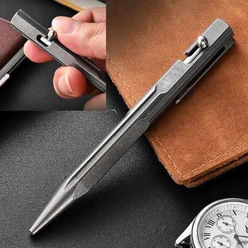 Hamans Bolt Action Pen Titanium Ballpoint Pen 120mm | Compact, Refillable, Grey thumbnail 9