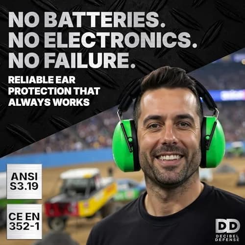 DECIBEL DEFENSE Ear Protection 37 dB NRR Safety Green | Industry-Leading Noise Reduction thumbnail 5