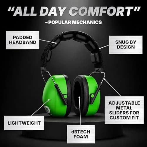 DECIBEL DEFENSE Ear Protection 37 dB NRR Safety Green | Industry-Leading Noise Reduction thumbnail 4