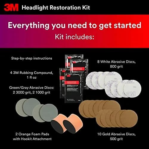 3M Headlight Lens Restoration Kit 2-Pack | Restores Cloudy Yellowed Plastic Lenses thumbnail 4
