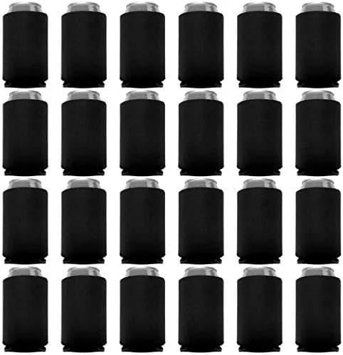 Kropsis Can Cooler Sleeves Blank Poly Foam 12 oz to 16 oz | Customizable Party & Wedding Bulk (50, Black) thumbnail 2