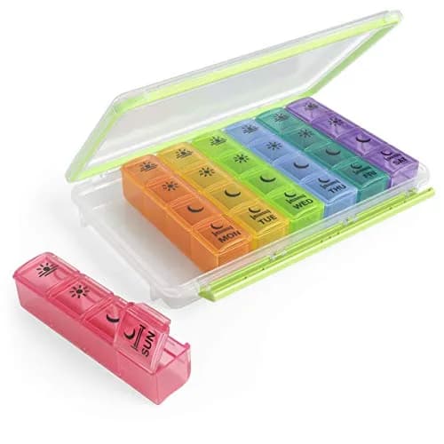 EZY DOSE Weekly Pill Organizer Case with 7 Pop-Out Compartments | 22.9 cm (9 in) Length thumbnail 1