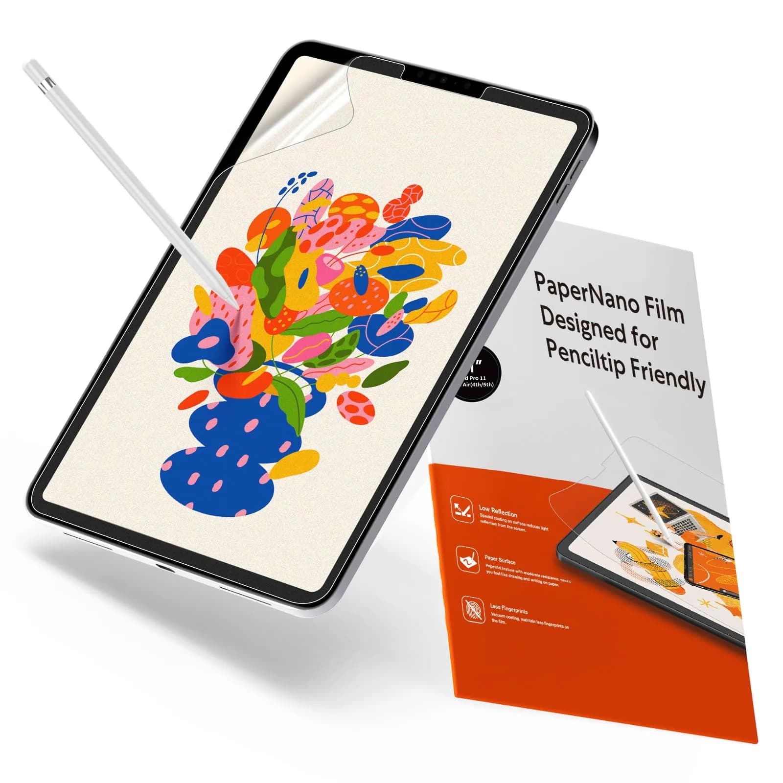 KCT Paperfeel Screen Protector for iPad Air 5/4th & iPad Pro 11 | Anti-Glare, Paper Texture, Compatible with Apple Pencil — iPad Air 5/4, Pro 11 (2018-2022)