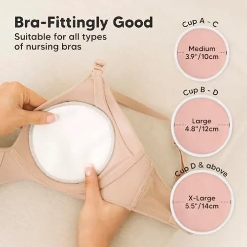 KeaBabies Reusable Nursing Pads for Breastfeeding (14-Pack, Medium 10cm) | Soft Bamboo Viscose, Ultra-Absorbent, Leak-Proof thumbnail 4